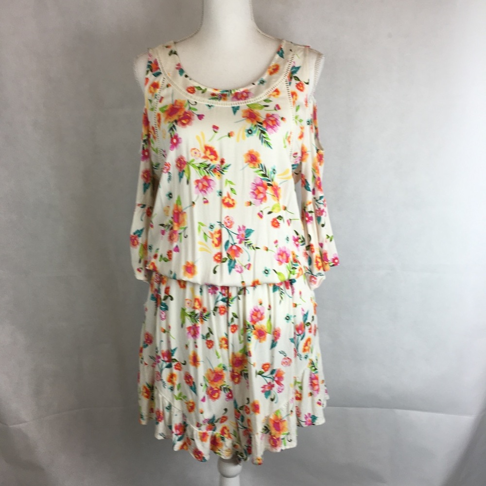 Torrid Floral Print Cold Shoulder Romper Size 0